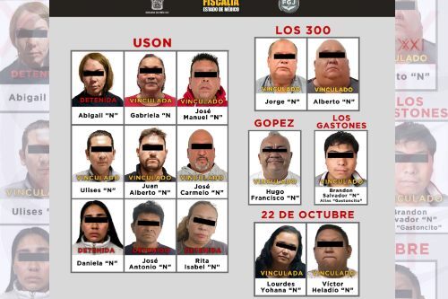 Procesan a 11 sujetos de "sindicatos" dedicados al despojo y extorsión en Edomex